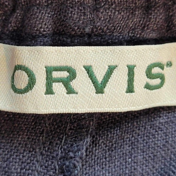 Orvis Womens Bermuda Shorts Linen Drawstring Resort Size Large Blue Gray - Picture 7 of 10